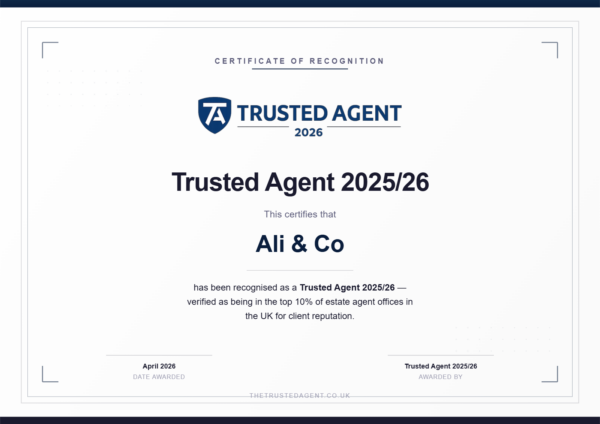 Ali & Co recognised as a Trusted Agent 2025/26
